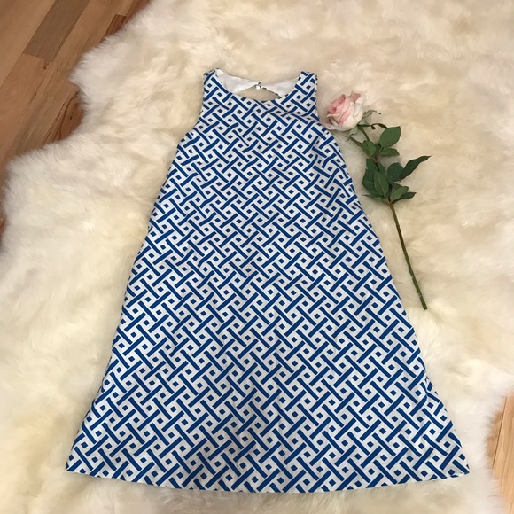 M by Maia Blue & White Linen A-Line Dress, size 4 - Picture 1 of 5